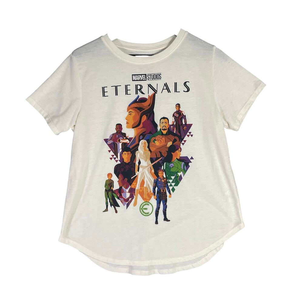Marvel Eternals Graphic T-Shirt Cream‎ Short Sleeve Tee XL Juniors Womens